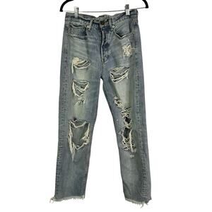 AE American Eagle Ripped Jeans Size 4 light wash denim distressed